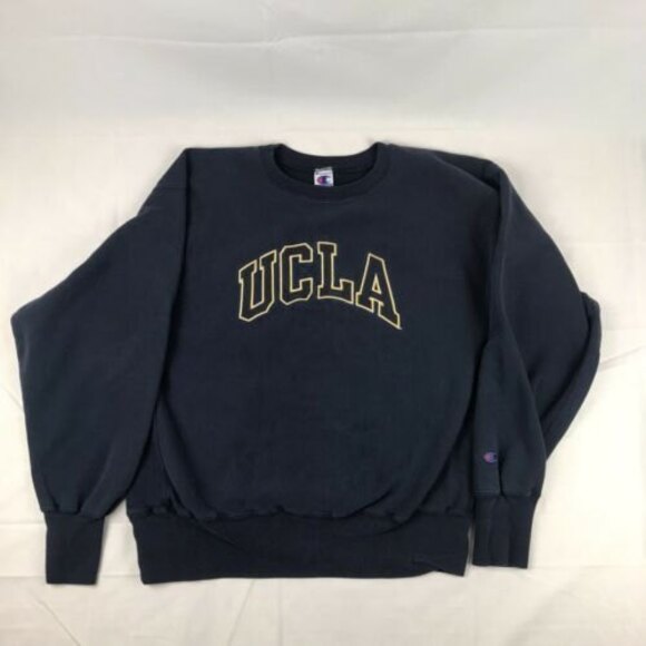 vintage ucla champion reverse weave crewneck xl Navy Blue - Picture 1 of 12